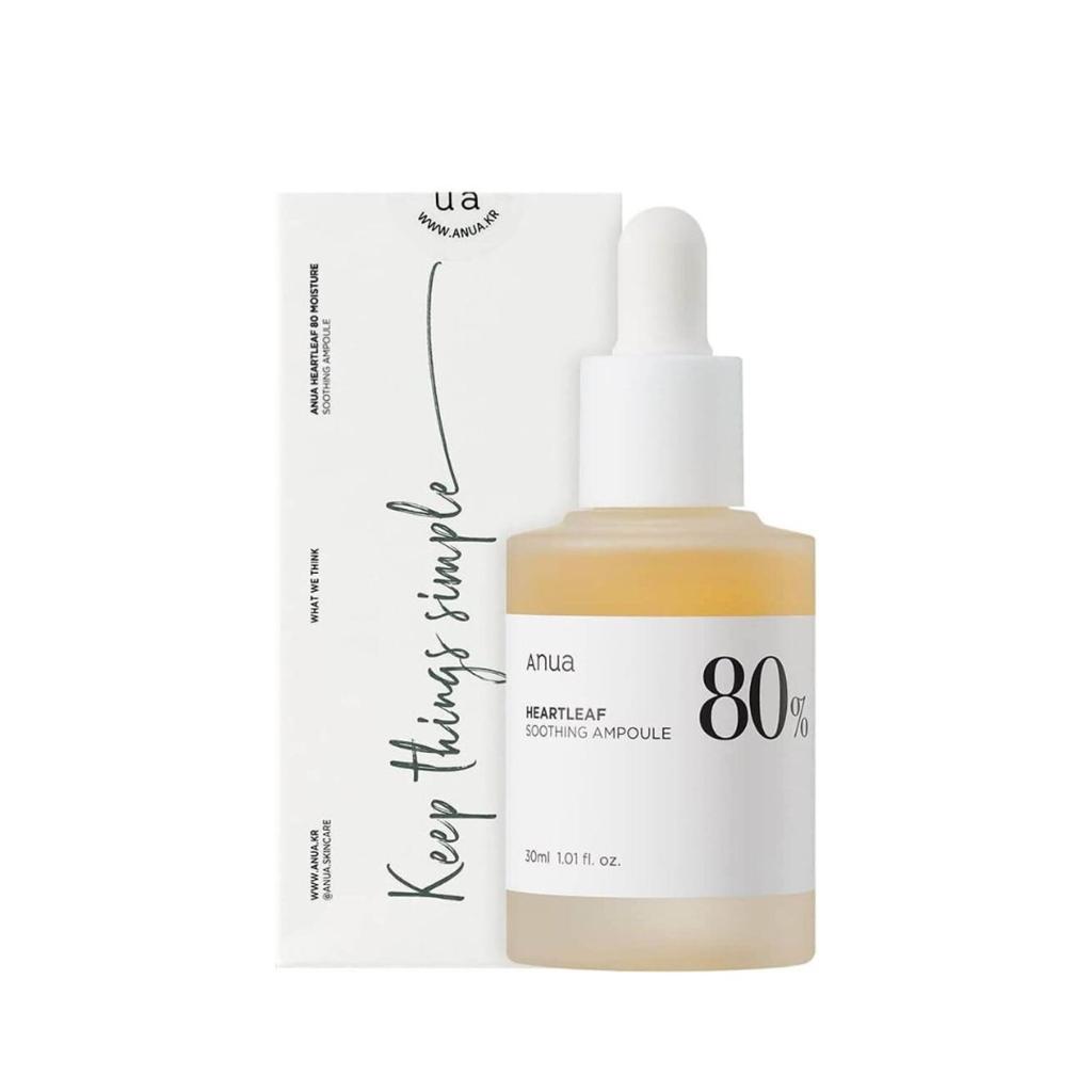 ANUA Heartleaf 80% Soothing Ampoule para acné y rojeces 30ml
